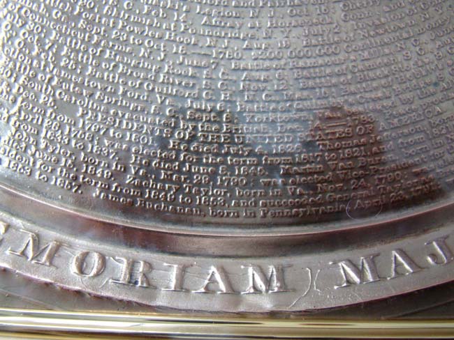 A rare American Patriotic silver plaque entitled "THE NATIONAL MEDALLION IN MEMORIUM MAJORUM" made in 1859 — image 5